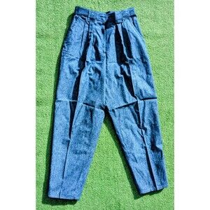 Petite Sm High-Waisted 1980s Korean VTG Pleated Straight Leg Trouser Pants EUC